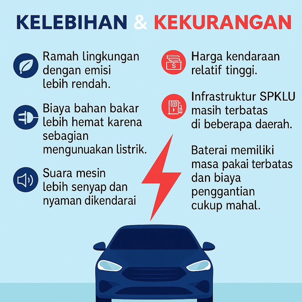 kelebihan dan kekurangan Kendaraan Listrik & Hybrid