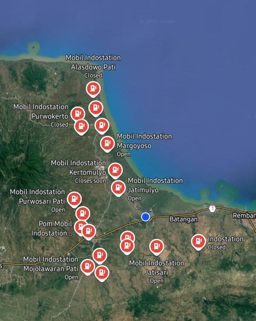 Jaringan Pom Mobil Indostation di Indonesia
